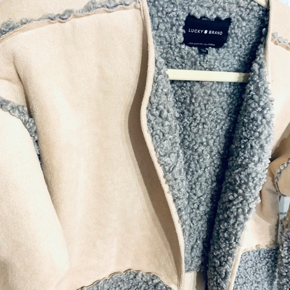 Lucky Brand NWOT faux suede and sherpa jacket - Picture 2 of 6
